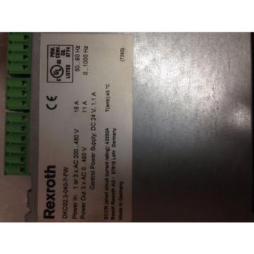 REXROTH USA Dutch INDRAMAT DKC02.3-040-7-FW SERVO AXIS DRIVE DKC02.30407FW