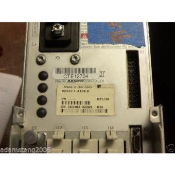 REXROTH Mexico Canada INDRAMAT DDS02.1-A100-D POWER SUPPLY AC SERVO CONTROLLER DRIVE