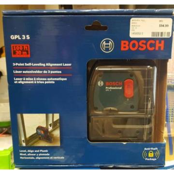 NEW BOSCH GPL 3 S 100FT 3-Point Self-Leveling Alignment Laser GPL3S GPL3 S