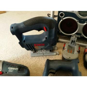 8pc Bosch 18v Cordless Combo Drill Circular Saw Radio Impact Jig 2 Sawzall