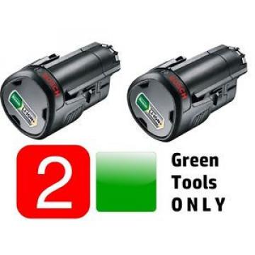 2x GENUINE BOSCH 10,8V 2.0ah BATTERY Li-ION(GREEN TOOL) 1600A0049P 3165140808804