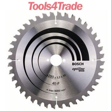 Bosch 250mm x 30mm x 40 Teeth Optiline Wood Circular Saw Blade 2608640643