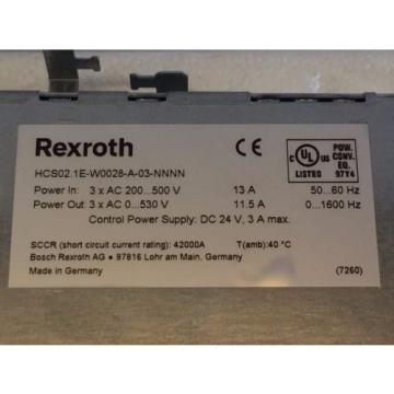 NEW Canada Mexico IN BOX BOSCH REXROTH INDRADRIVE C SERVO DRIVE HCS02.1E-W0028-A-03-NNNN