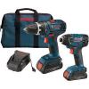 BOSCH CLPK232-181 18V Kit, Impact &amp; Drill Driver (2) SlimPacks 2.0Ah #1 small image