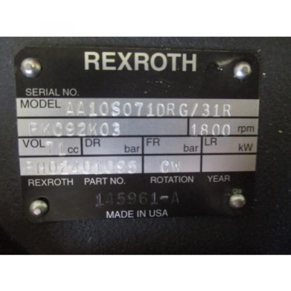 NEW Egypt USA REXROTH HYDRAULIC PUMP AA10S071DRG/31 BH02401095 #4 image