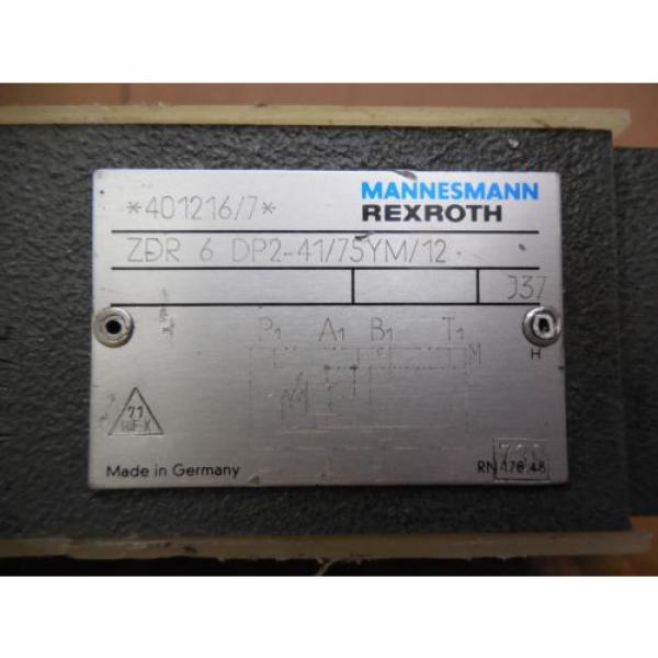 Rexroth China Egypt Mannesmann Hydraulic Valve ZDR 6 DP2-41/75YM/12 ZDR6DP24175YM12 New #3 image