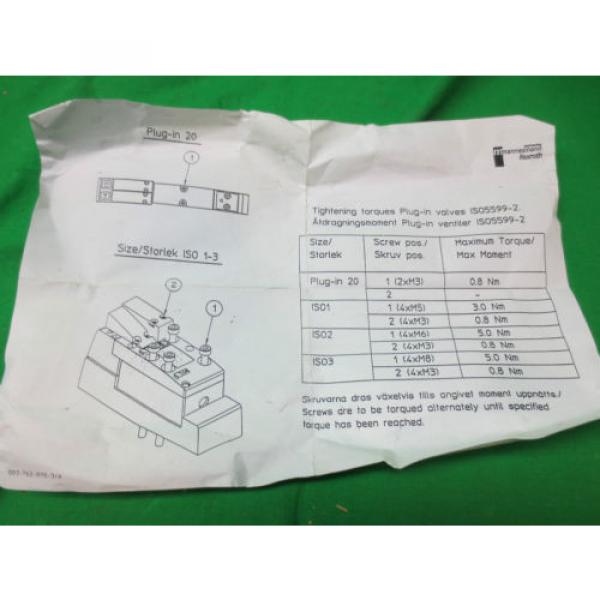 MANNESMANN China Germany REXROTH PLUG-IN 20 VALVE 261-108-120-0 ASSEMBLY NEW #5 image