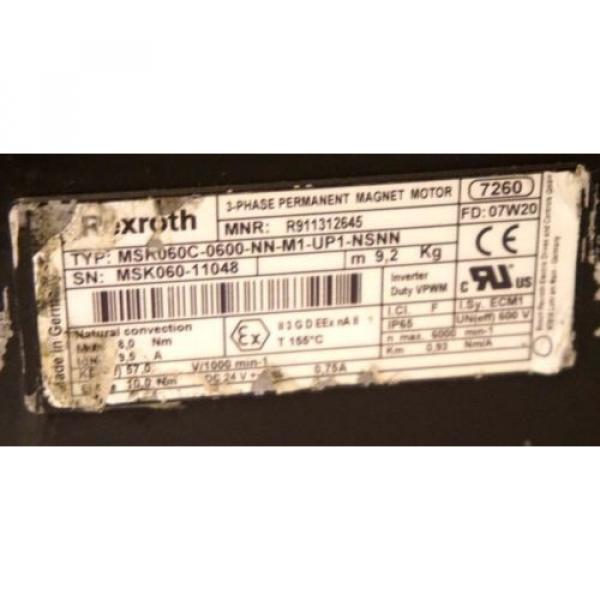 REXROTH Egypt china MSK060C-0600-NN-M1-UP1-NSNN PERMANENT MAGNET MOTOR 3 PHASE #2 image