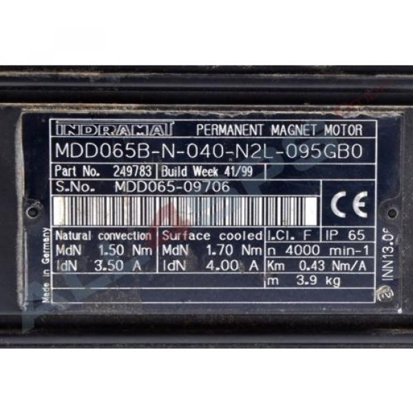 BOSCH Korea Japan REXROTH INDRAMAT DREHSTROMSERVOMOTOR, MDD065B-N-040-N2L-095GB0 GEBRAUCHT #3 image