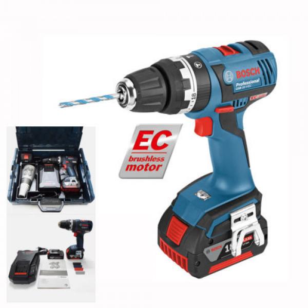 Bosch GSB18V-EC Cordless 18V 4.0Ah+2.0Ah Li-ion Brushless Combi Drill Drive #1 image