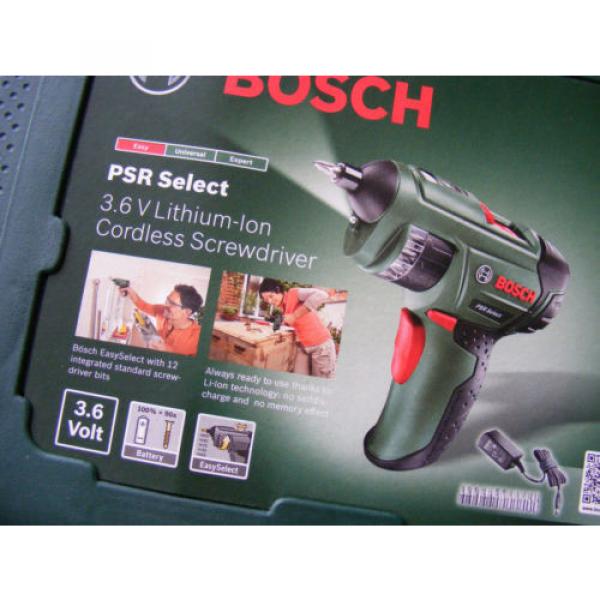 New Bosch PSR Select 3.6V Li-ion Cordless Screwdriver Case &amp; 12 Screwdriver Bits #5 image