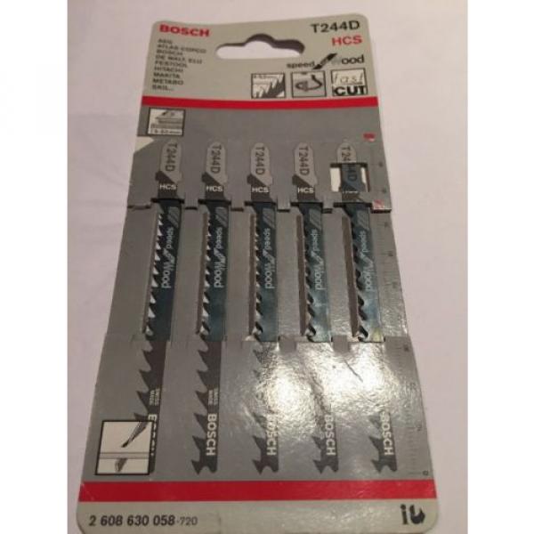 Bosch T244D Jigsaw Blade - Speed for Wood (5 Pack) 2608630058 #1 image