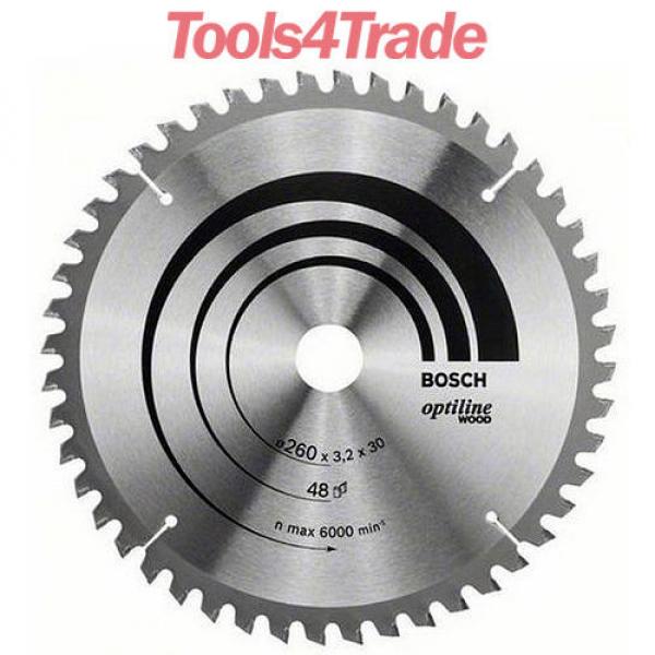 Bosch 260mm x 30mm x 48 Teeth Optiline Wood Cut Circular Saw Blade 2608641202 #1 image